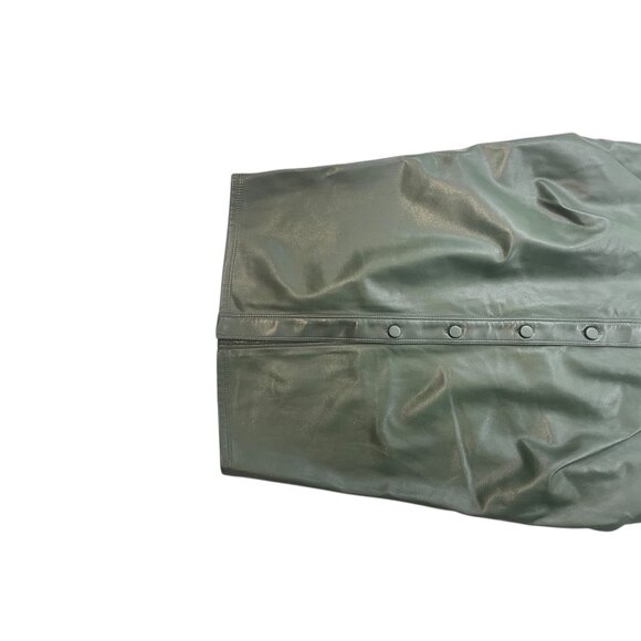 Jeannie Mai X INC Green Faux Leather Button-Front Midi Skirt With Pockets Size 4 - Picture 4 of 10